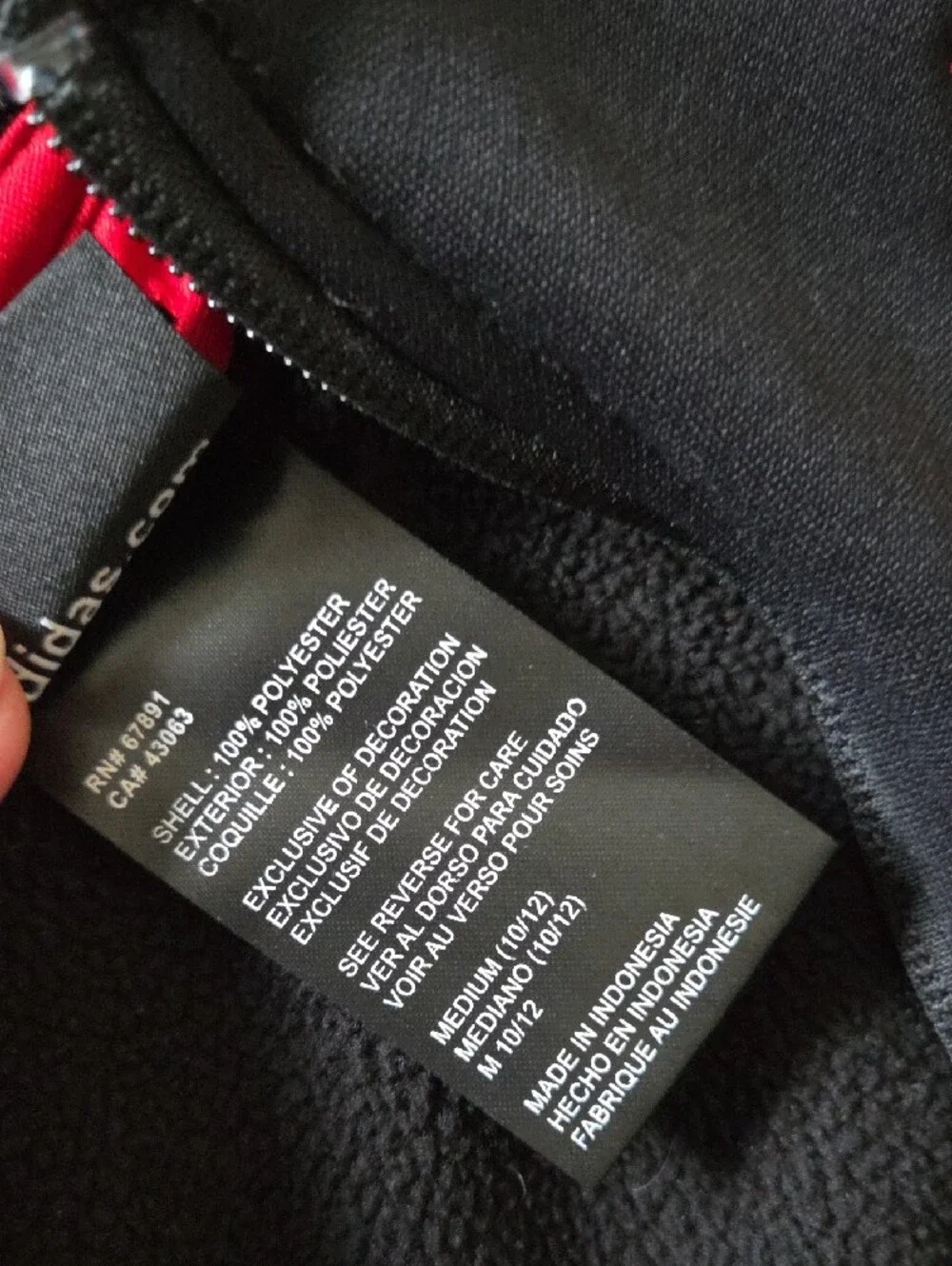 adidas wear red zips